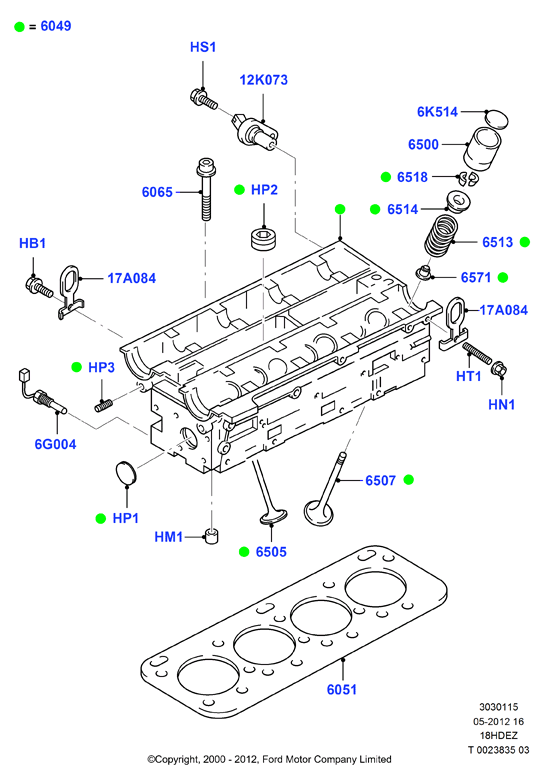 Головка цилиндров, 18L 16V DOHC EFI Zetec E