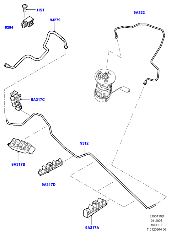 Топливные магистрали, Zetec 1.6 DOHC EFI