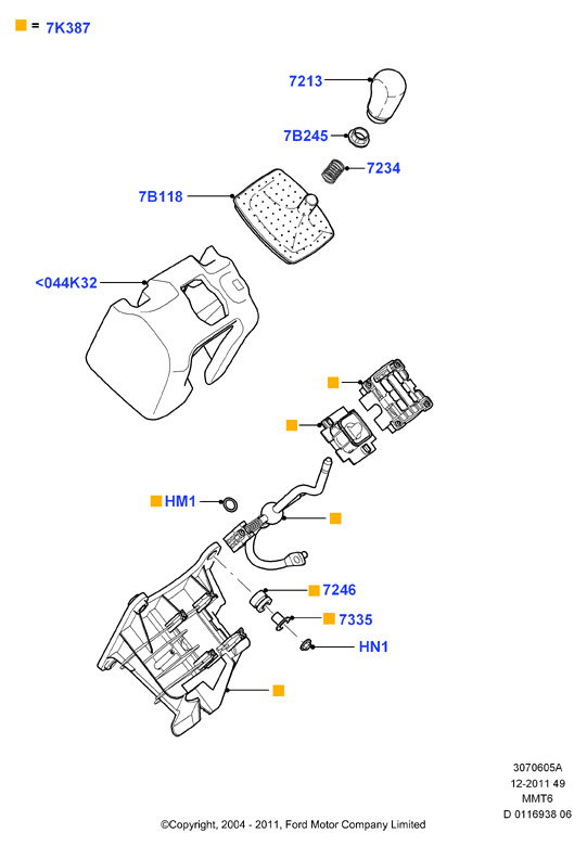 Рычаг переключ.передач МКПП, 6 Speed Manual Transmission