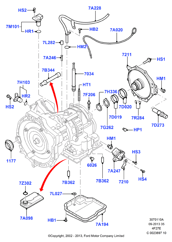 Внешние эл-ты коробки передач, 4 Speed Automatic Trans