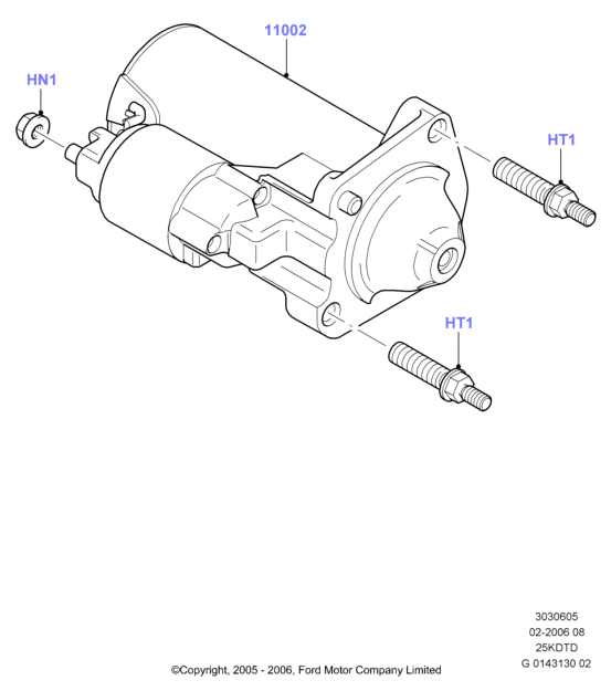 Опоры стартера, 2.5L Duratec VCT Turbo