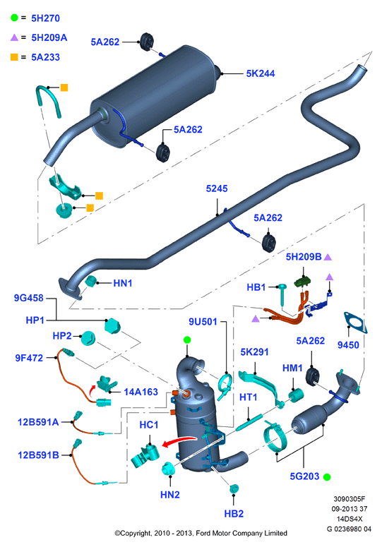 Система выпуска, Duratorq 1.4 TDCi