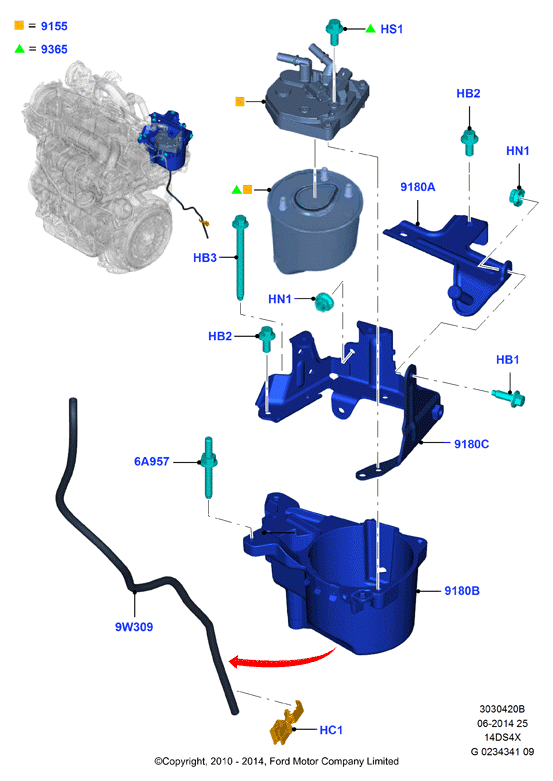 Топливный фильтр, Duratorq 1.4 TDCi