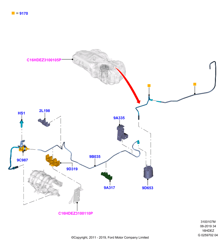 Система улавливания паров топлива, Zetec 1.6 DOHC EFI