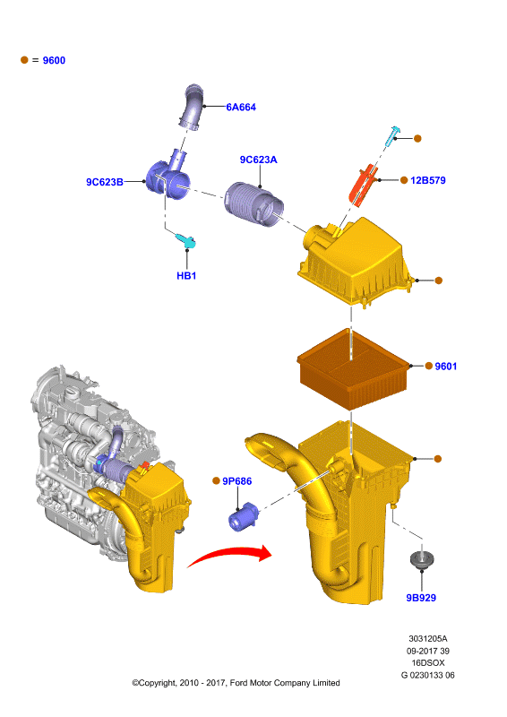 Воздушный фильтр, 1.6 SOHC Diesel