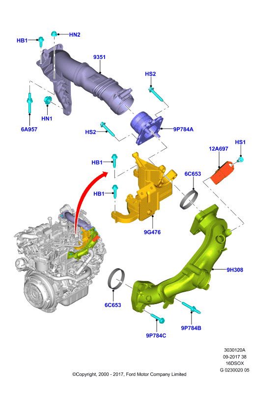 Впускной коллектор, 1.6 SOHC Diesel