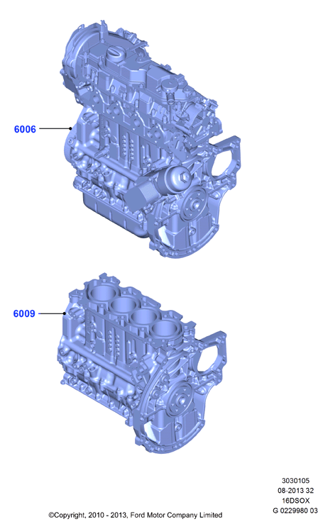 Сервисн.двиг.и неукомпл.блок цил., 1.6 SOHC Diesel