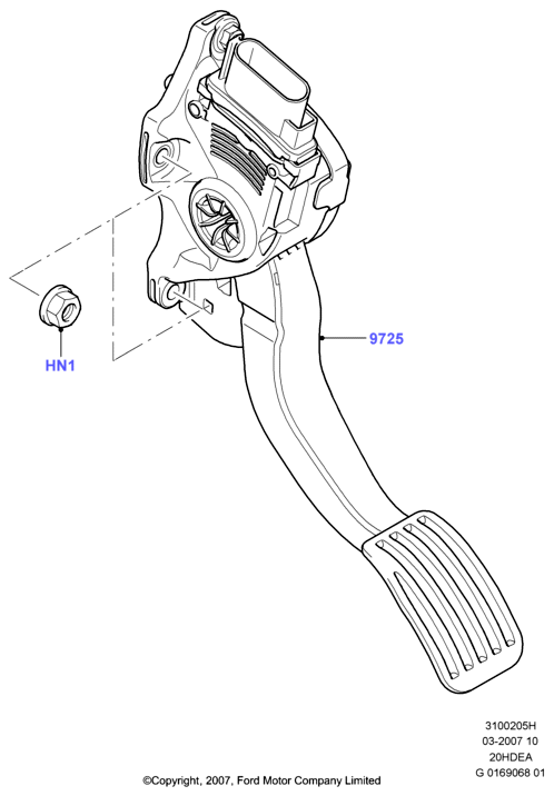 Орг.упр.акселератором/ТНВД, 2.0L Duratec 16V