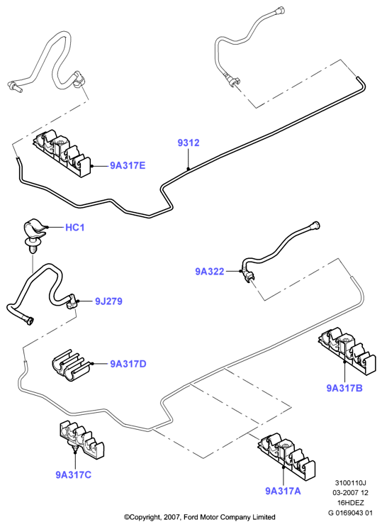 Топливные магистрали, Zetec 1.6 DOHC EFI