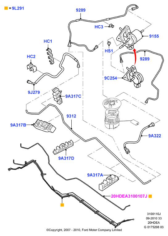 Топливные магистрали, 2.0L Duratec 16V