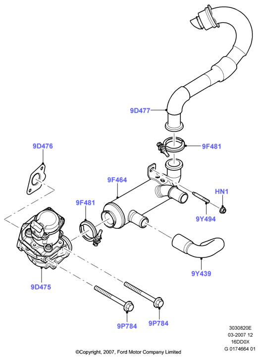 Рециркуляция отработавших газов, 1.6 DI Diesel