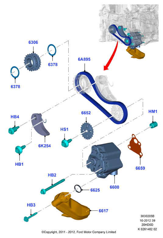 Масляный насос, 2.0L IVCT Turbo