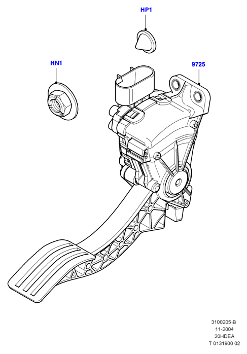 Орг.упр.акселератором/ТНВД, 2.0L Duratec 16V