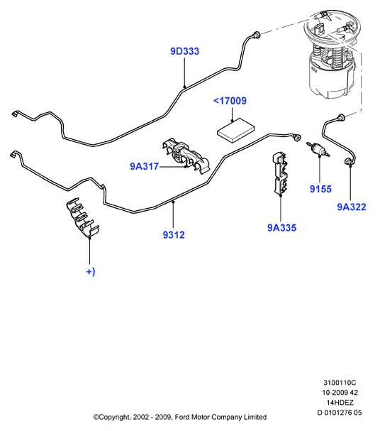 Топливные магистрали, Zetec 1.4 DOHC EFI