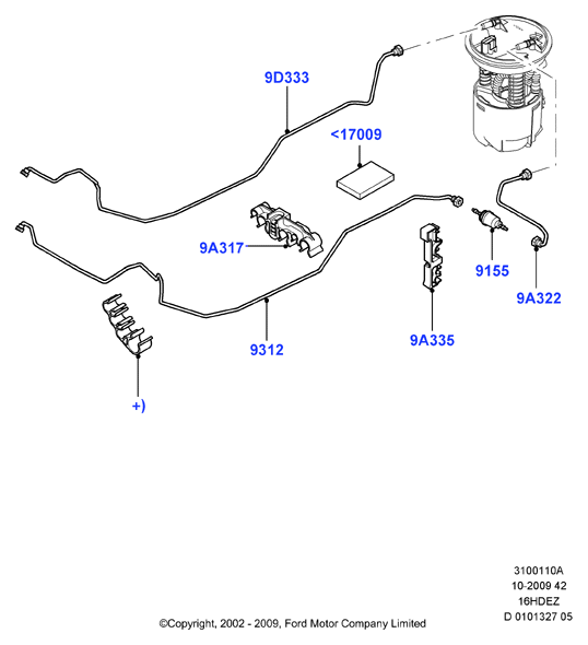 Топливные магистрали, Zetec 1.6 DOHC EFI