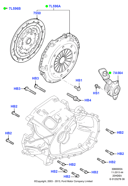 Сцепление, 2.0L Duratec 16V
