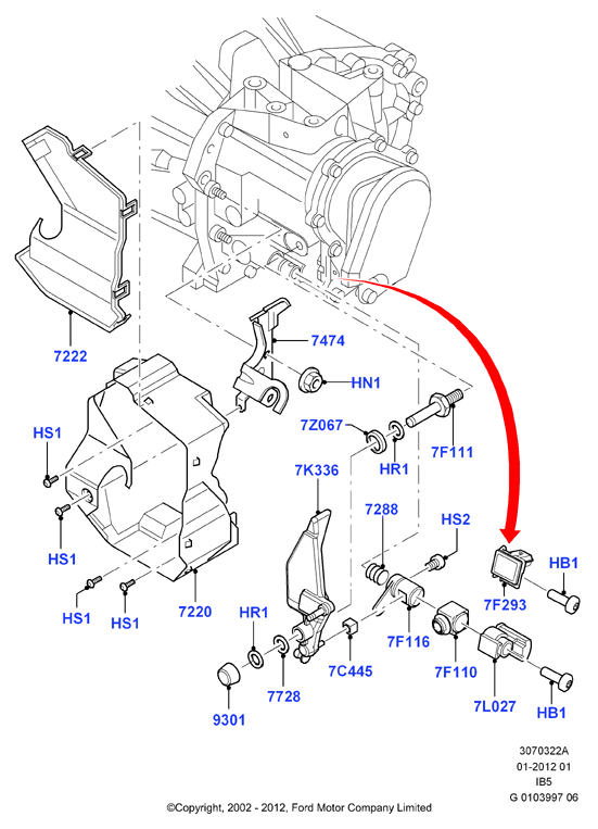 Наружные рычаги селектора & корпус, 5 Speed Manual Transaxle