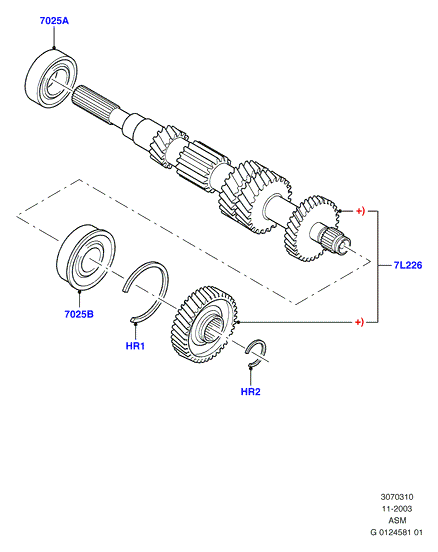 Первичн.вал, шестерни и подшипники, 5 Speed Auto Shift Manual