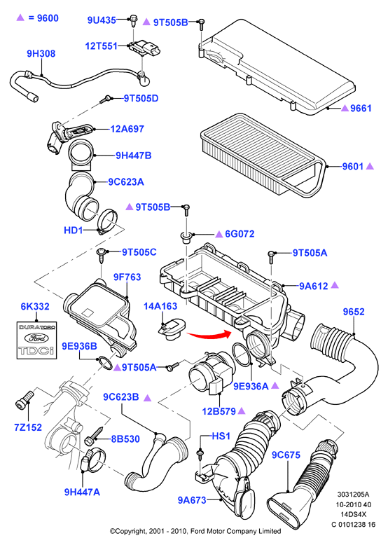 Воздушный фильтр, Duratorq 1.4 TDCi