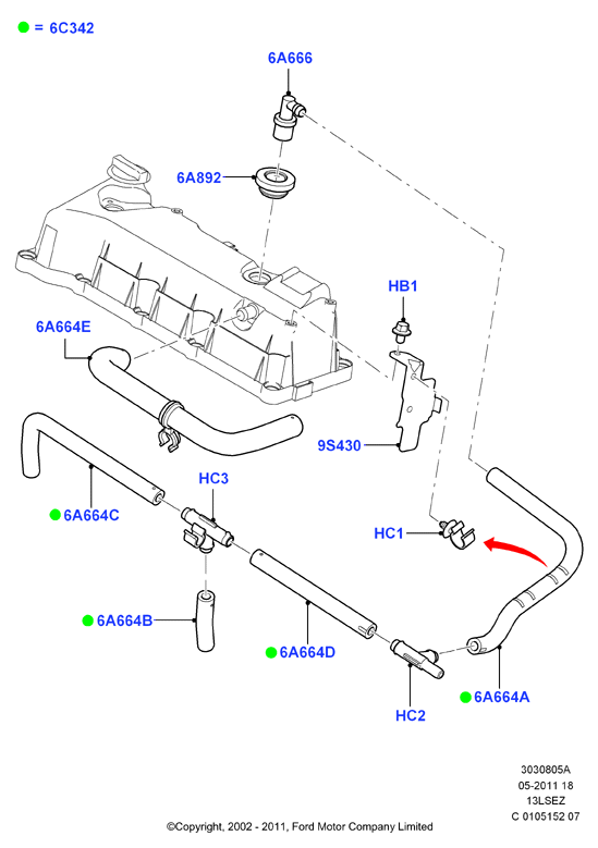 Сист.пониж.токс.выхл.-картер, Zetec Rocam 1.3 SOHC