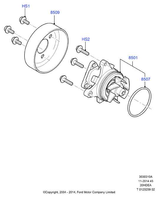 Насос охлаждающей жидкости, 2.0L Duratec 16V