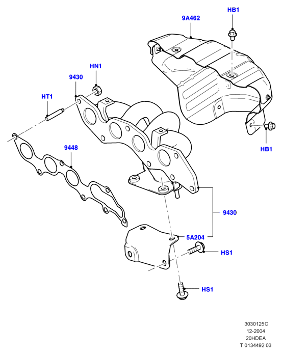 Выпускной коллектор, 2.0L Duratec 16V