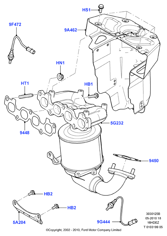 Выпускной коллектор, Zetec 1.6 DOHC EFI