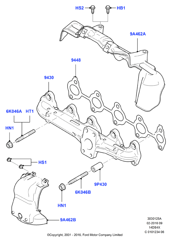 Выпускной коллектор, Duratorq 1.4 TDCi