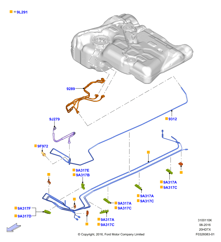 Топливные магистрали, 2.0 DOHC 16В с турбокомпрессором