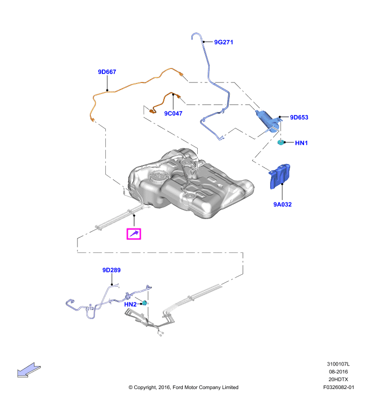 Система улавливания паров топлива, 2.0 DOHC 16В с турбокомпрессором