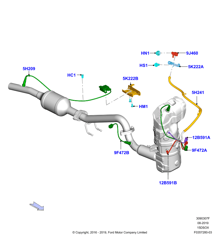 Модули и датчики выхлопной системы, 1.5L SOHC DI TC I4 DIESEL  (15DSOX)