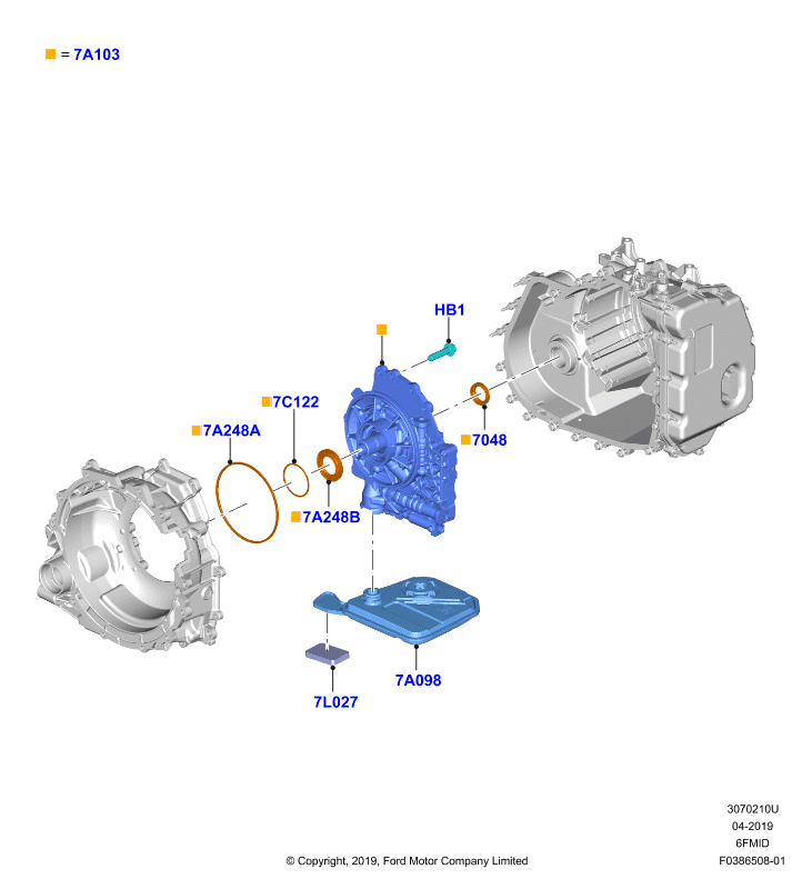 Насос коробки передач в сборе, 6F 6 Speed Mid Range Auto