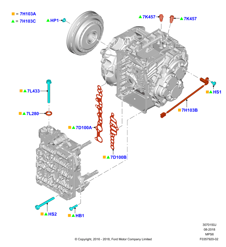 Блок клапанов и главн.блок упр., 6 Speed Trans Powershift