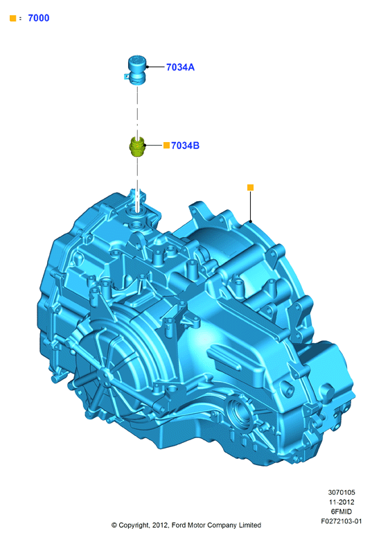 Коробка передач и привод спидометра, 6F 6 Speed Mid Range Auto