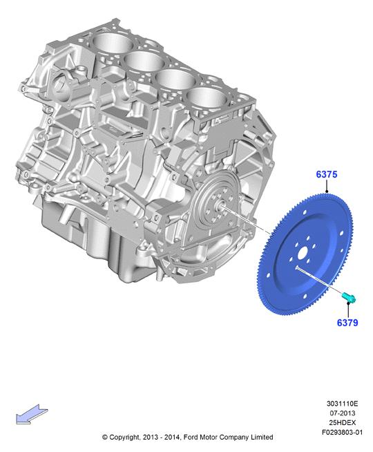 Маховик, 2.5L I4 16v DOHC EFI
