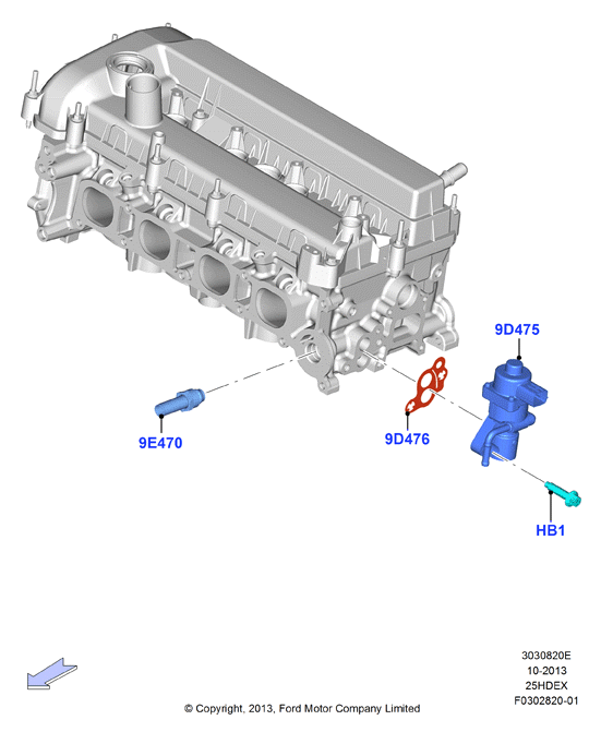 Рециркуляция отработавших газов, 2.5L I4 16v DOHC EFI