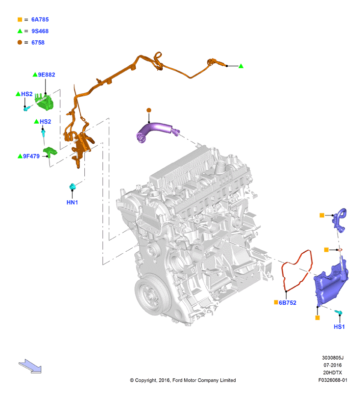 Сист.пониж.токс.выхл.-картер, 2.0 DOHC 16В с турбокомпрессором