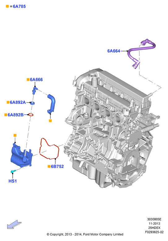Сист.пониж.токс.выхл.-картер, 2.5L I4 16v DOHC EFI