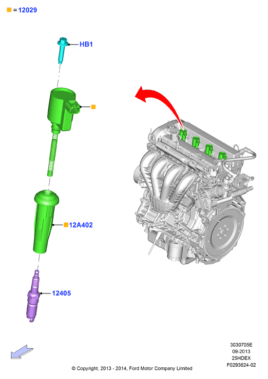 Катушка заж.и провода/свечи заж., 2.5L I4 16v DOHC EFI