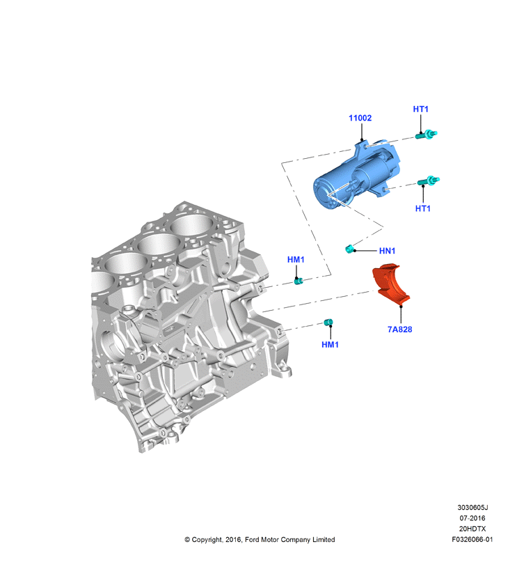 Опоры стартера, 2.0 DOHC 16В с турбокомпрессором