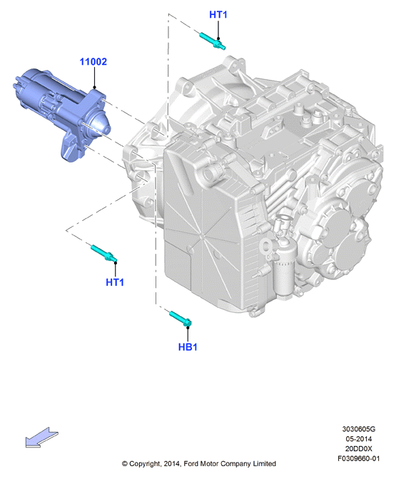 Опоры стартера, 2.0 DI Diesel