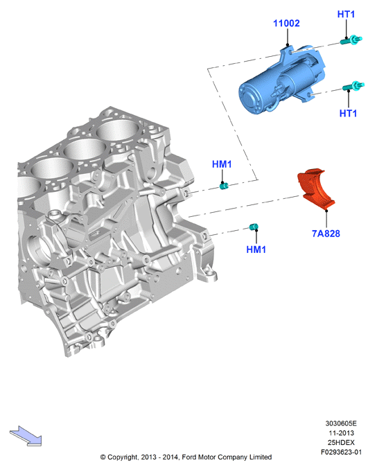 Опоры стартера, 2.5L I4 16v DOHC EFI