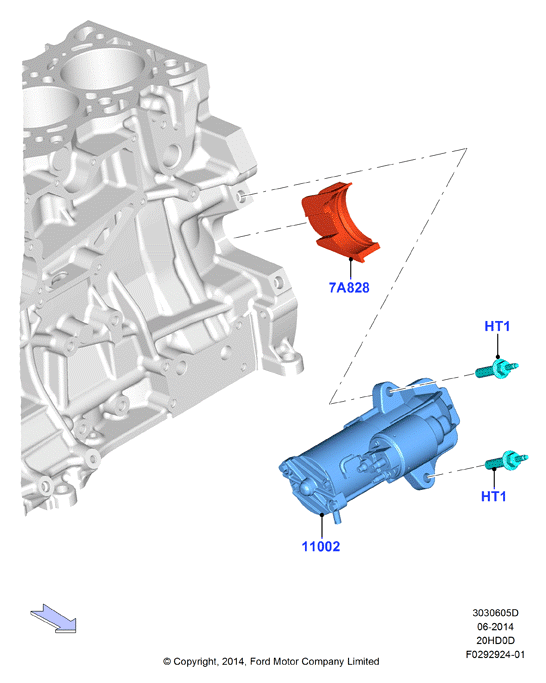 Опоры стартера, 2.0L IVCT Turbo