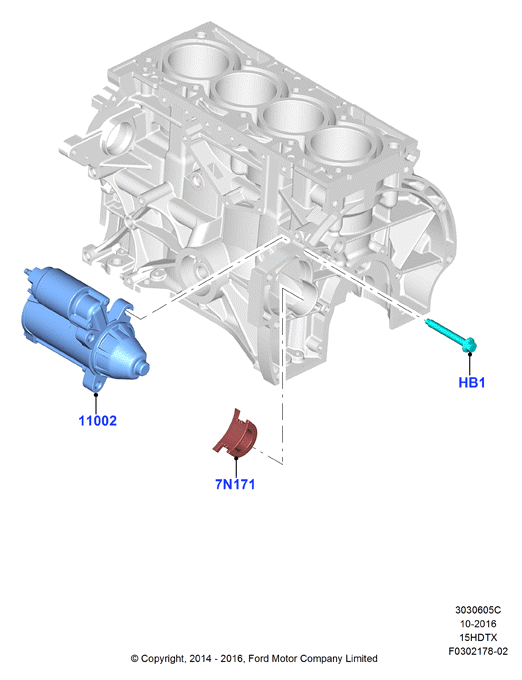 Опоры стартера, 1.5L GTDI                (15HDTX_C)