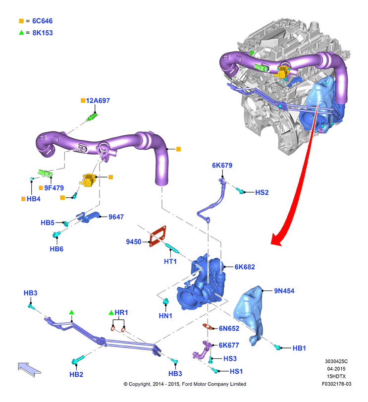 Турбокомпрессор, 1.5L GTDI                (15HDTX_C)