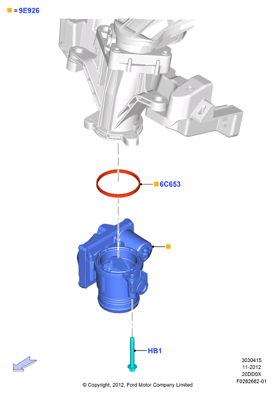 Корпус дроссельной заслонки, 2.0 DI Diesel