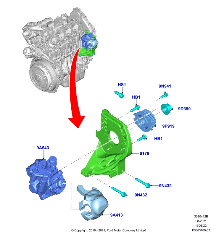 Топл.насос выс.давл.-дизель, 1.5L SOHC DI TC I4 DIESEL  (15DSOX)