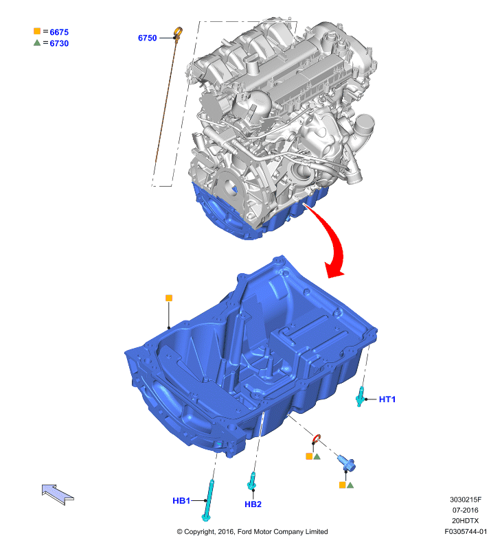Масл. картер/указат. уровня масла, 2.0 DOHC 16В с турбокомпрессором