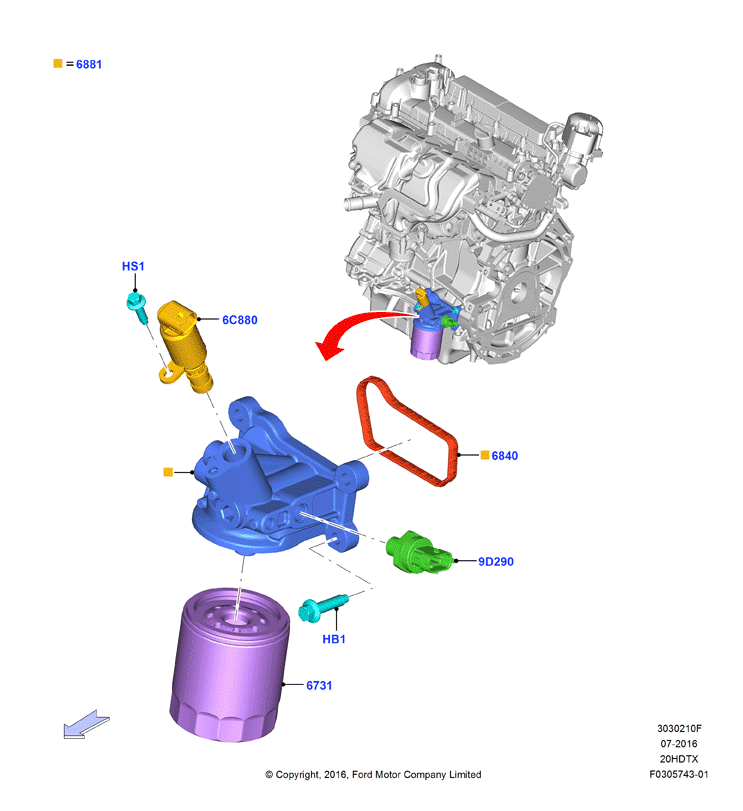 Масляный радиатор и фильтр, 2.0 DOHC 16В с турбокомпрессором