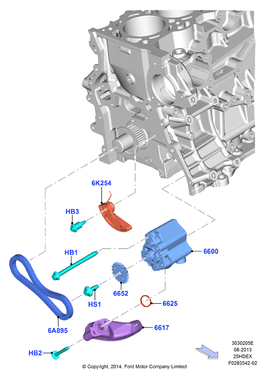 Масляный насос, 2.5L I4 16v DOHC EFI